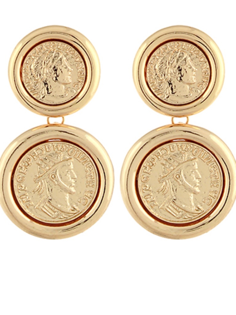 Linked Coin Dangle Earrings